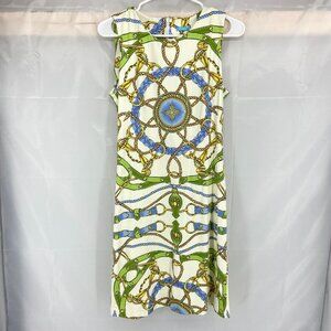 J McLaughlin Women S Althea Dress Chain Rope Medallion Catalina Cloth Zip Back